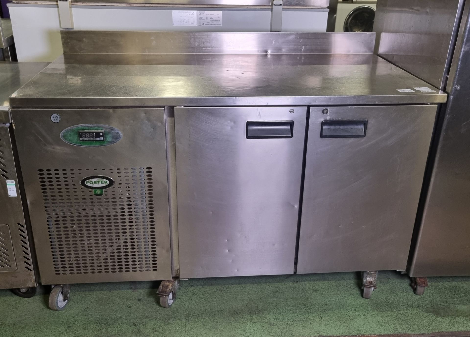 Foster EPRO1/2L stainless steel 2 door counter freezer - W 1420 x D 700 x H 990mm