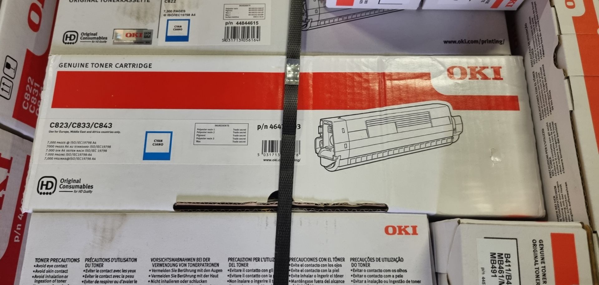 Oki image drums and toner cartridges - C822, C831 and C841 - black, yellow, magenta and cyan - Image 4 of 5