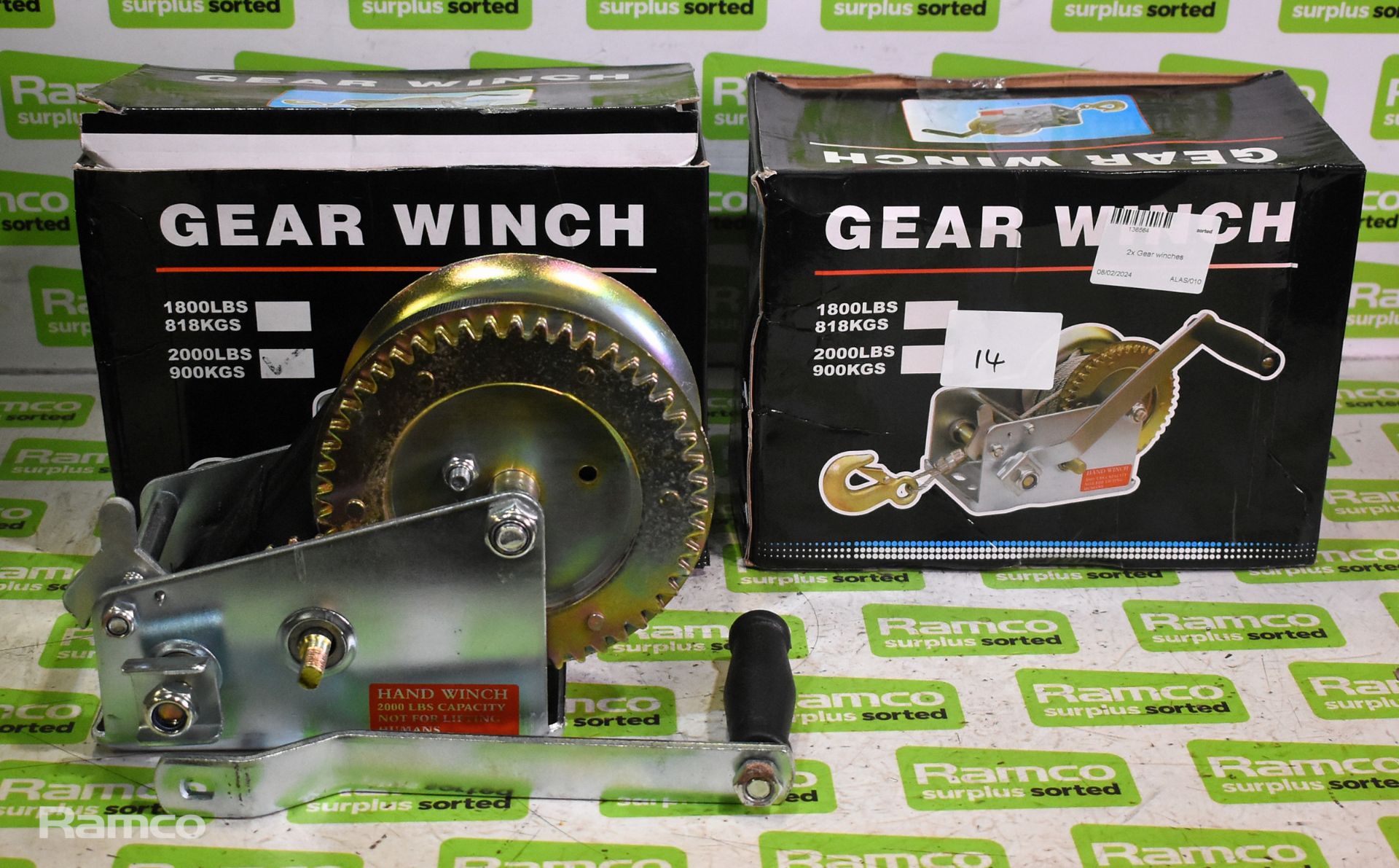 2x Gear winches - unbranded