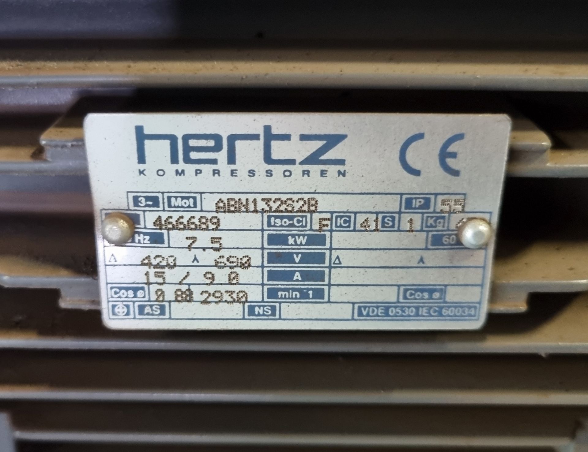 Hertz Kompressoren HGS 7 rotary screw compressor - Pressure: 10 BAR - 400V - 3 phase - 50Hz - Image 11 of 12