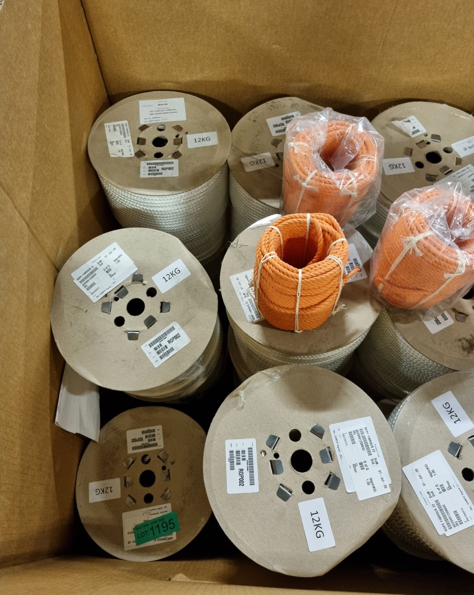 23x reels of white Poly fibrous rope - 22m x 9m, 4x reels of orange buoyant rope - 50 yards - Image 3 of 7
