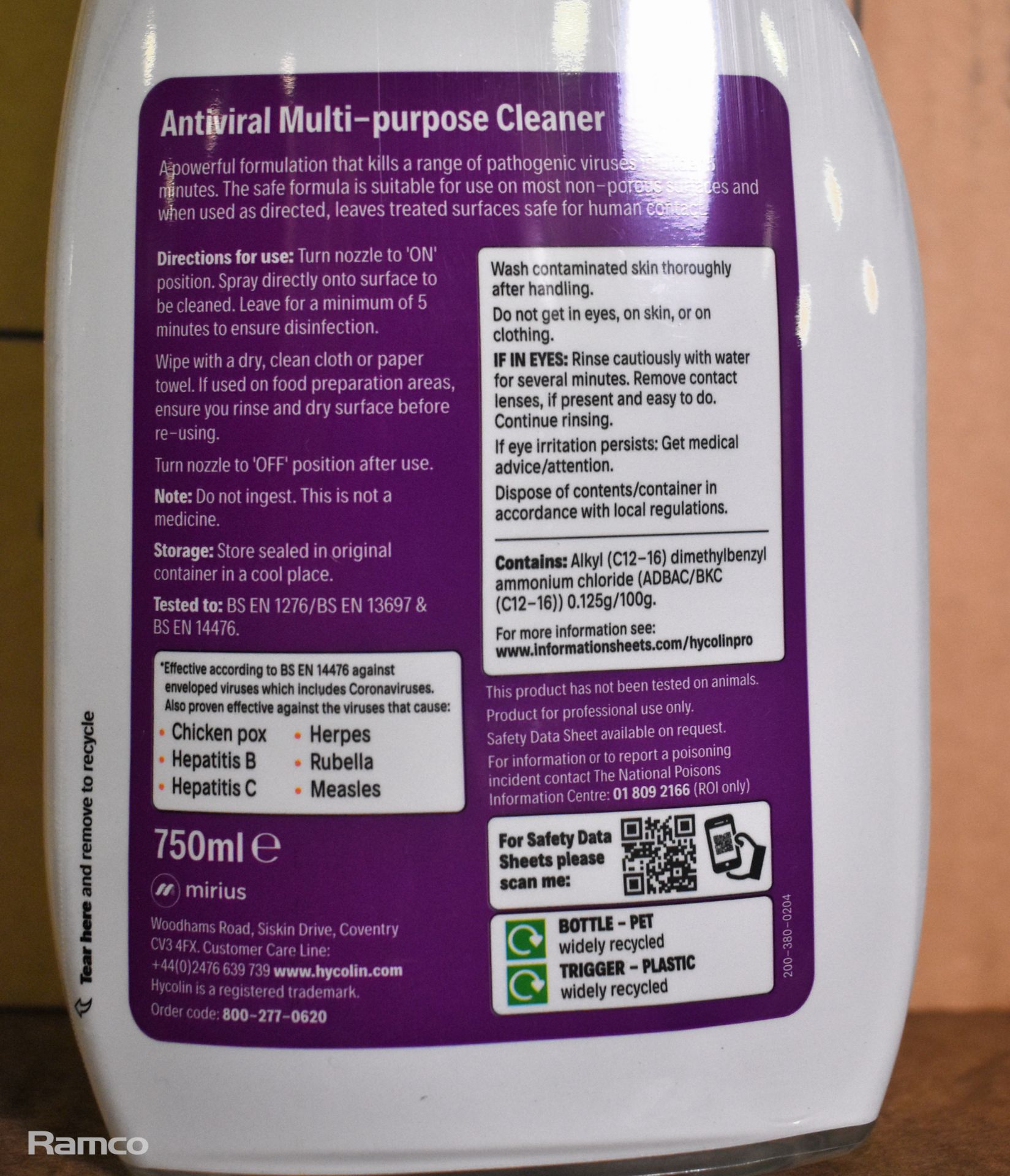 Multi-purpose cleaner disinfectant 5ltr and hand sprays, fabric refresher spray, empty hand sprayer - Image 6 of 11
