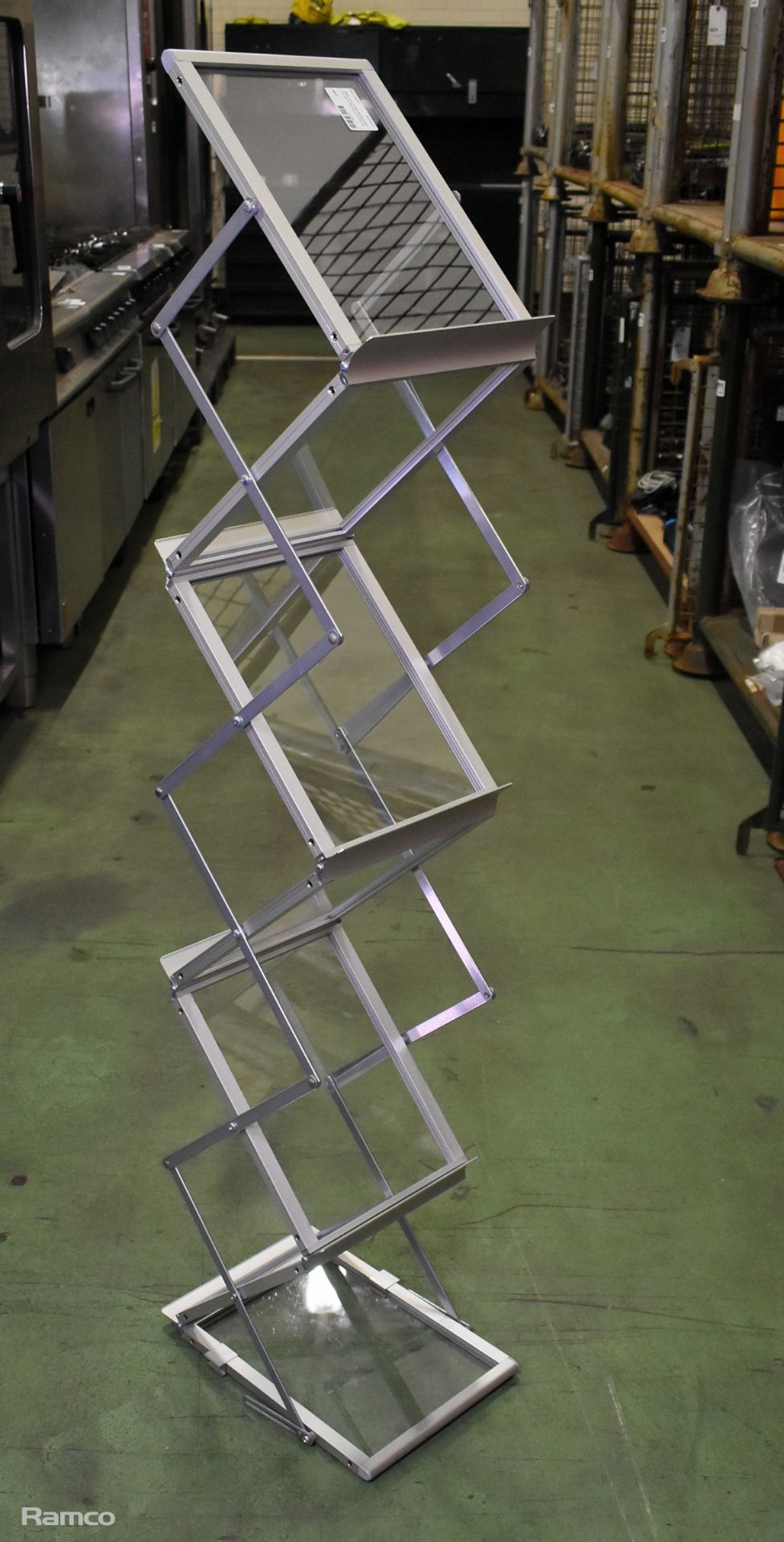 Aluminium folding 6-tier A4 size display stand with case - Image 3 of 7