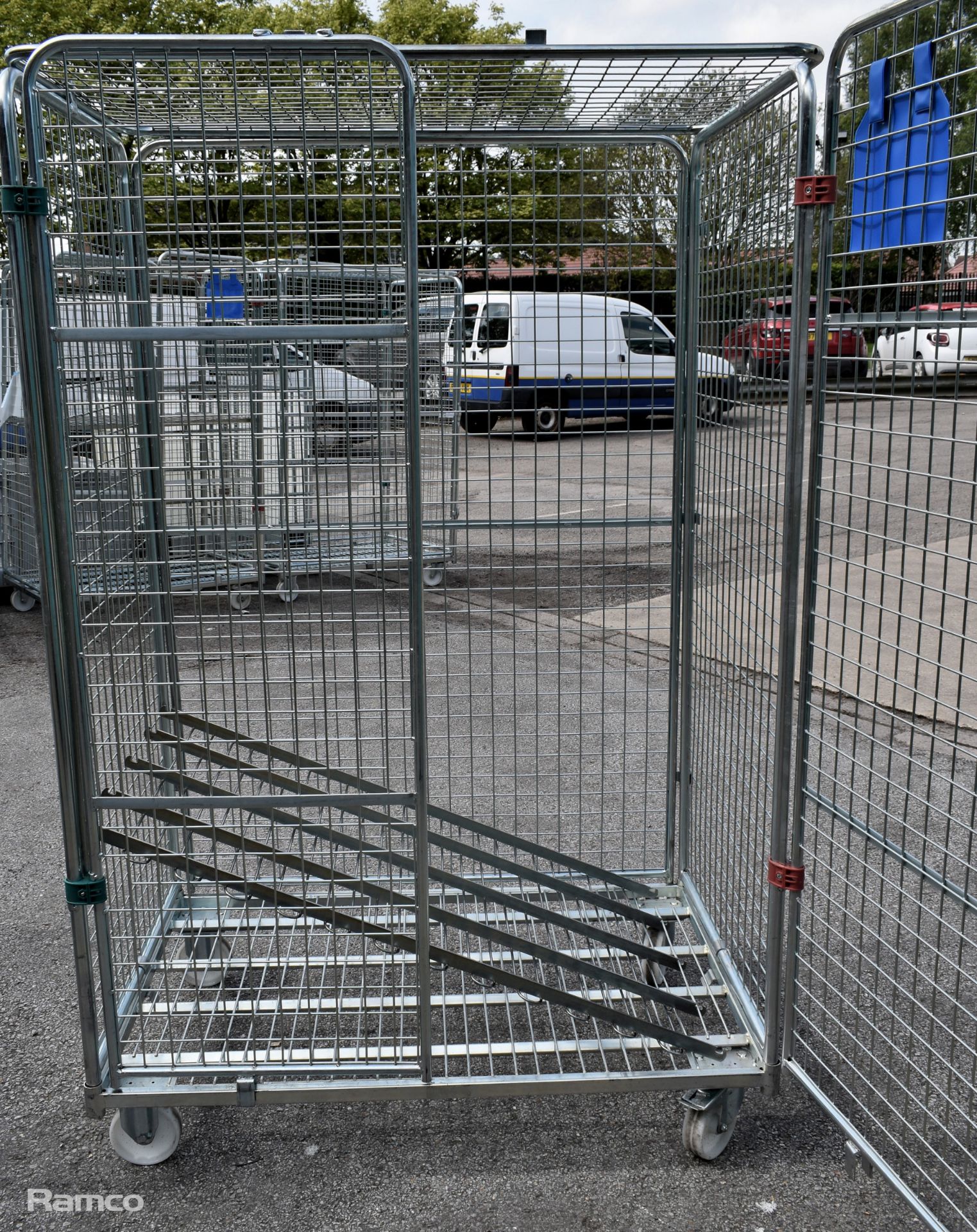 Mobile metal cage trolley - W 1200 x D 830 x H 1855mm - Bild 4 aus 4