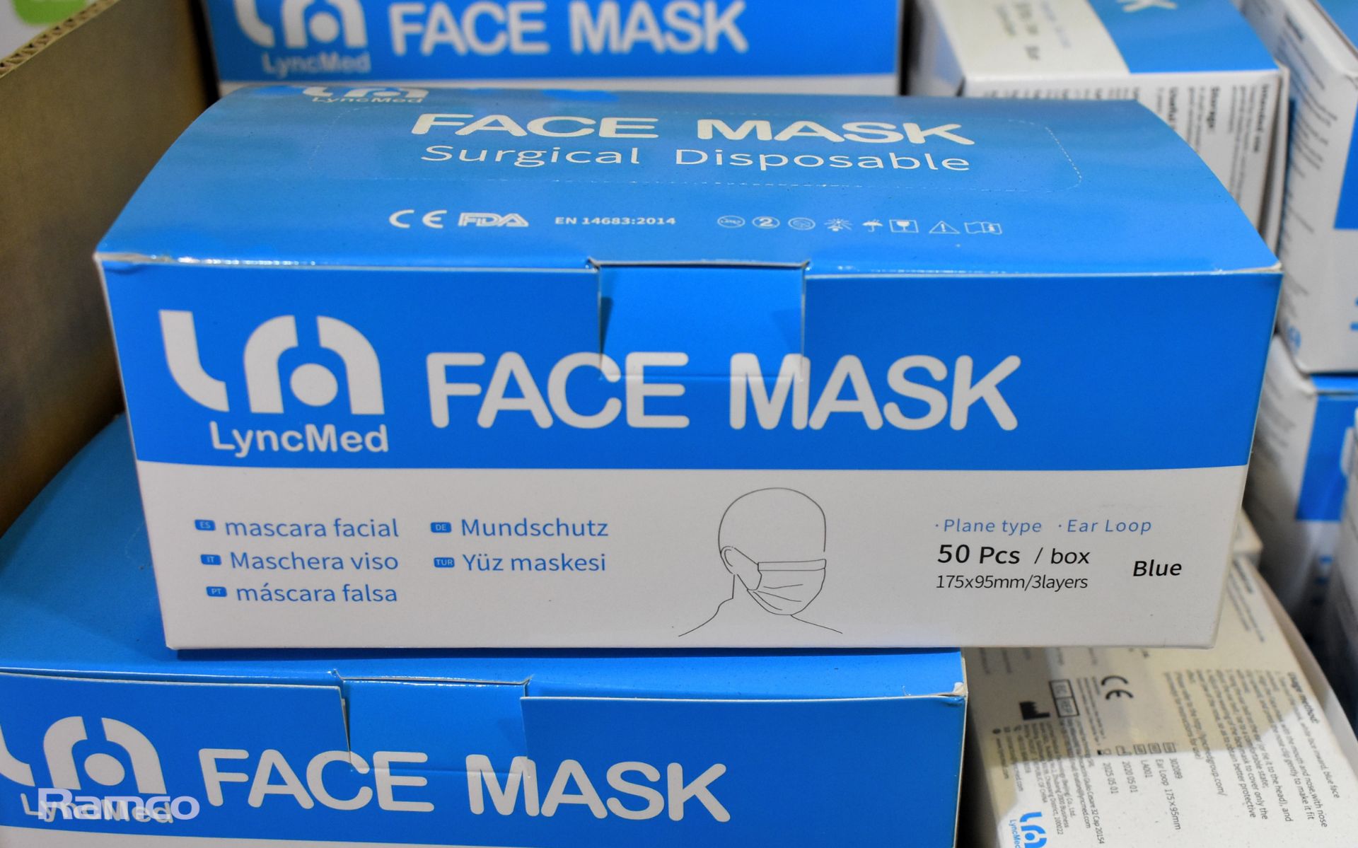 26x boxes of LyncMed surgical disposable face masks - Blue - 50 pcs per box - Image 2 of 3