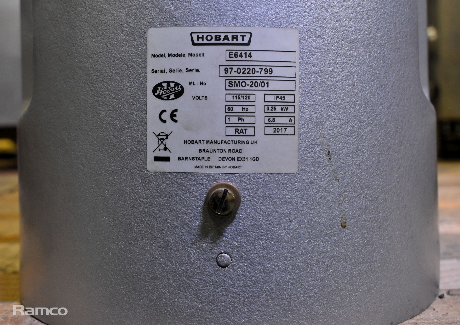Hobart E6414 electric potato peeler rumbler - 115/120V - 1ph - 60Hz - W 330 x D 620 x H 500mm - Image 8 of 8