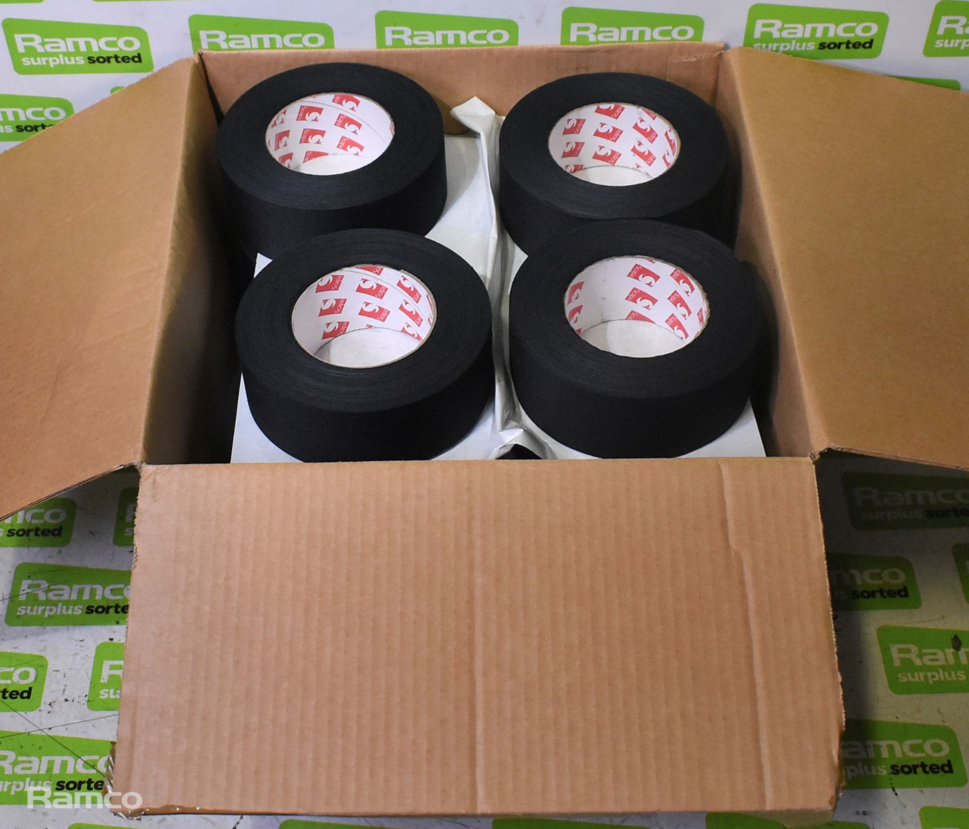 2x boxes of Scapa 3370 black adhesive cloth tape - 50mm x 50m - 16 rolls per box - Image 4 of 4