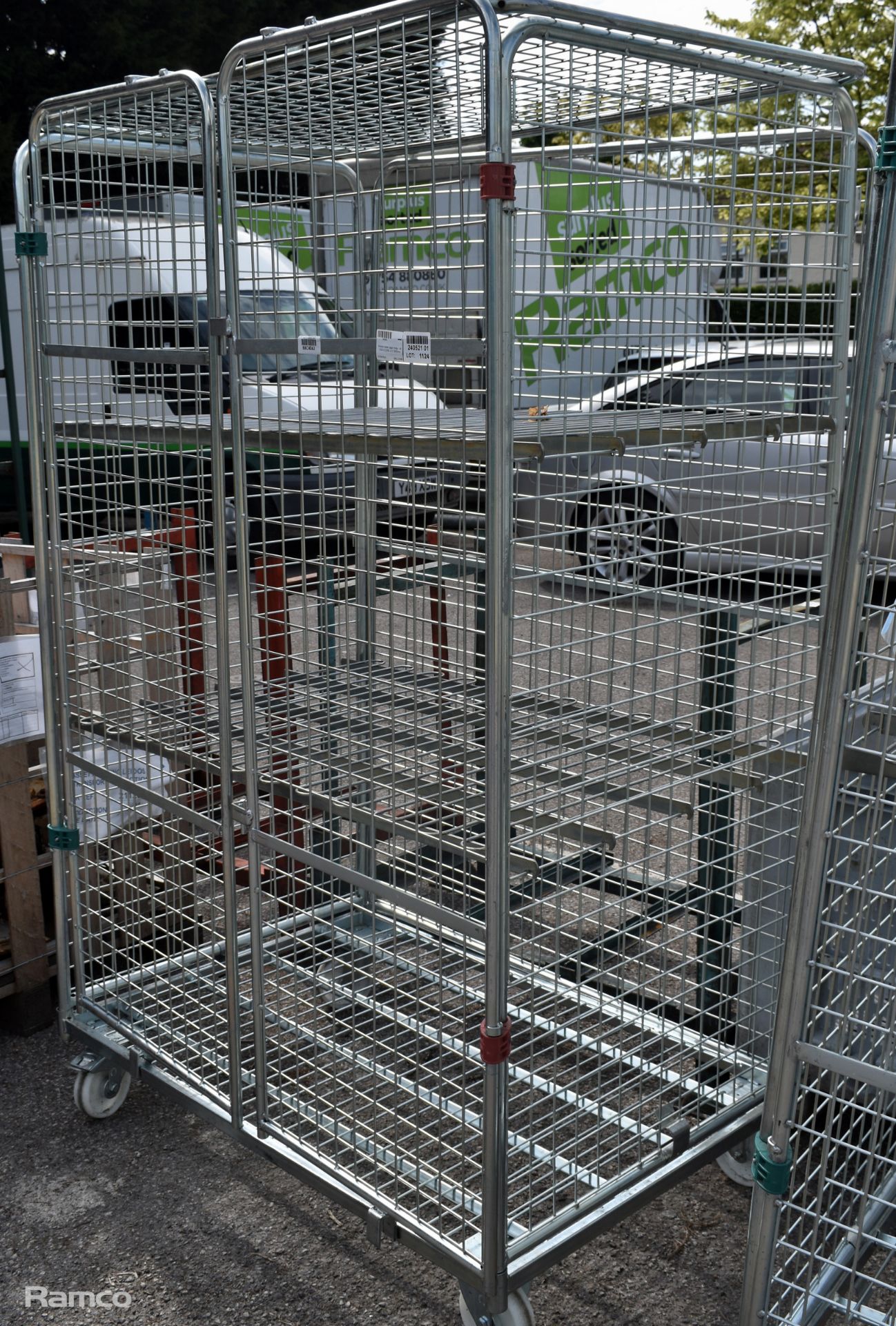 Mobile metal cage trolley - W 1200 x D 830 x H 1855mm - Image 3 of 3