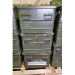 3x Aluminium storage containers - L 790 x W 590 x H 420mm