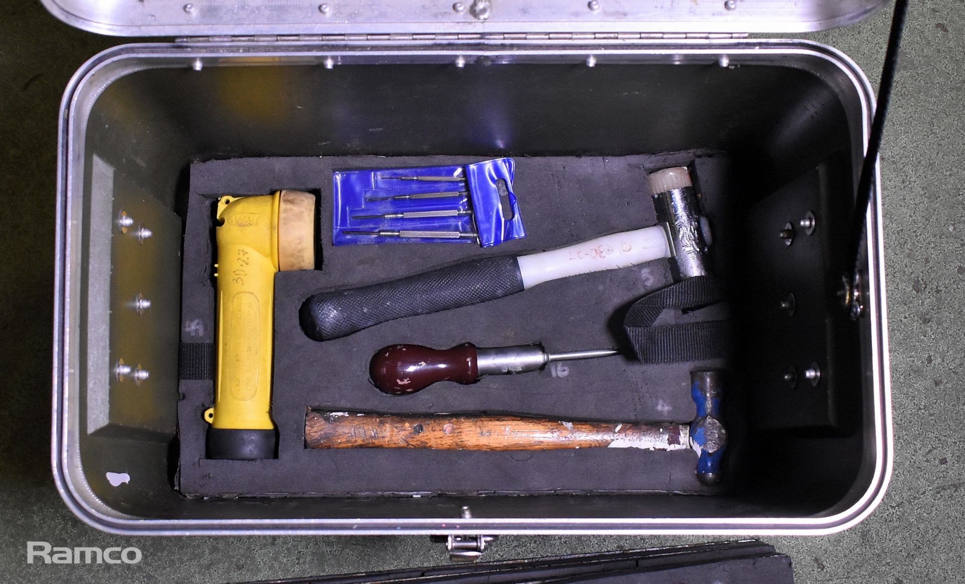Multiple piece tool kit in foam trays - spanners, screwdrivers, hammers, pliers - Image 14 of 15