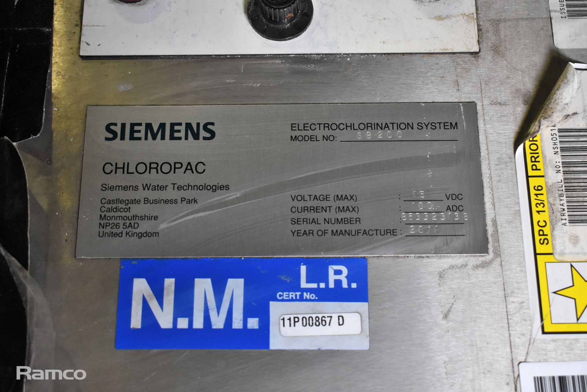 Siemens Chloropac SB200 stainless steel power supply unit - W 580 x D 450 x H 900mm - Image 5 of 9