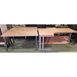 Large corner wooden office desk, 2x Wooden office desks