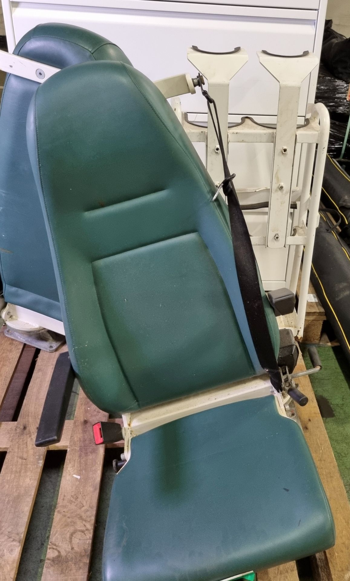 2x Tuck-away ambulance seats and oxygen bottle rack - Image 3 of 6