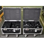 8x Chauvet LED SlimPar Tri7 IRC over 2 flight cases with power cables