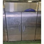 Williams HG2TSS Garent 2000 stainless steel double door upright fridge - W 1400 x D 830 x H 1970mm
