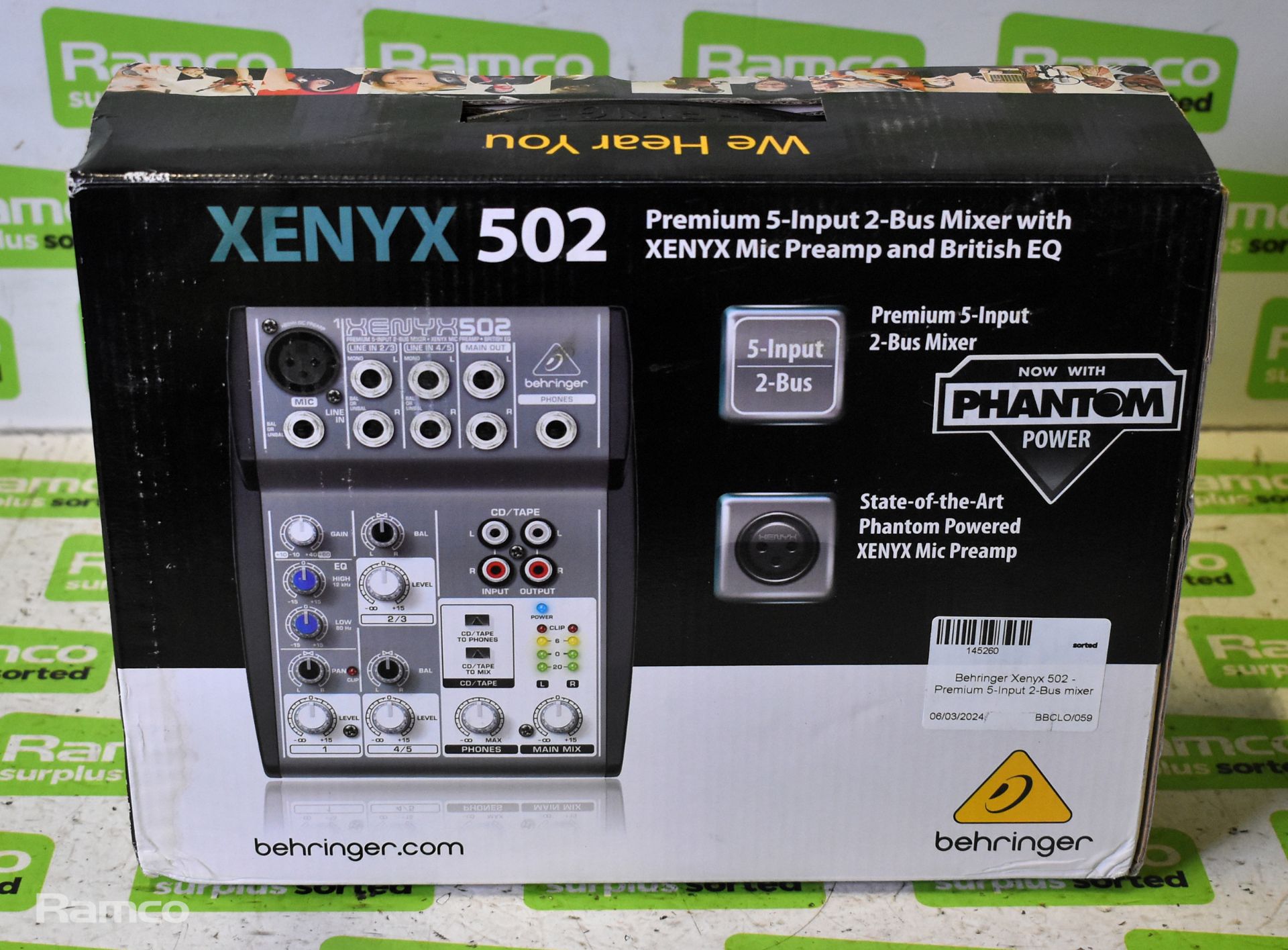 Behringer Xenyx 502 - Premium 5-Input 2-Bus mixer - Image 6 of 6