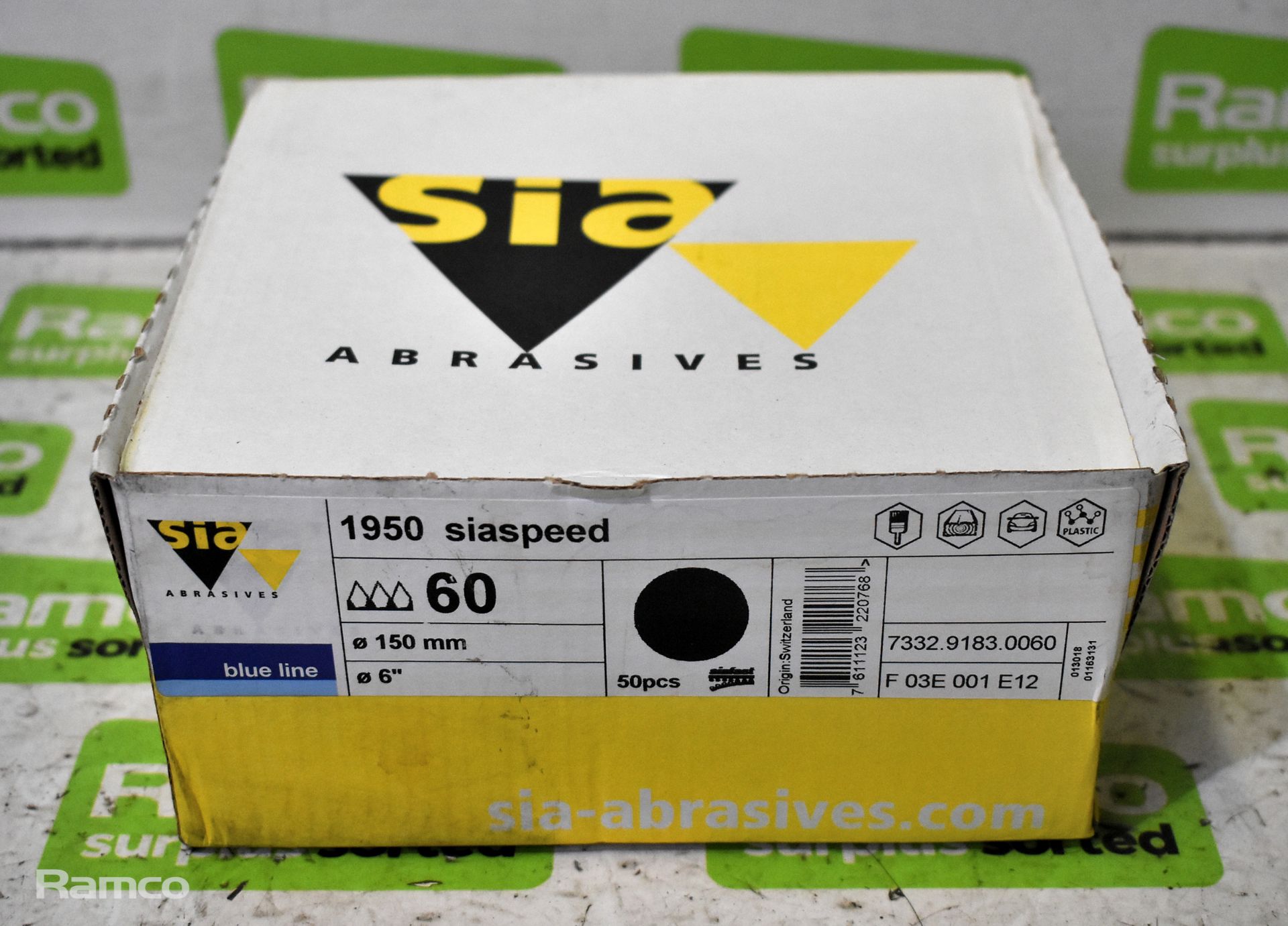 18x boxes of Sia Abrasives 1950 siaspeed 60 grit sanding discs - 150mm - approx 50 discs per box - Bild 4 aus 5