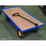 Pull along flatbed trolley - bed size: 4ft x 2ft (1220 x 620mm)
