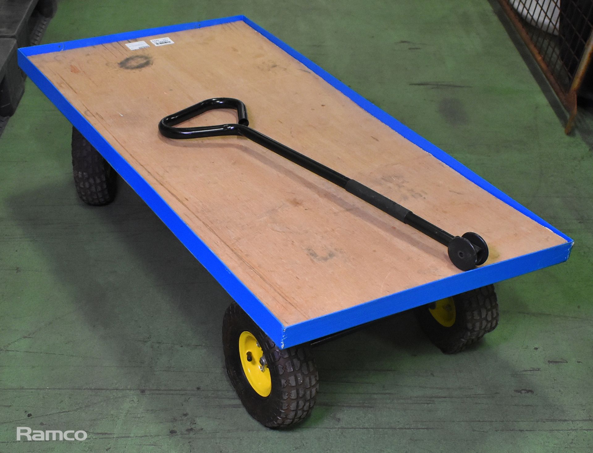 Pull along flatbed trolley - bed size: 4ft x 2ft (1220 x 620mm)