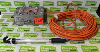 Fluorescent inspection hand lamp with electrical control box