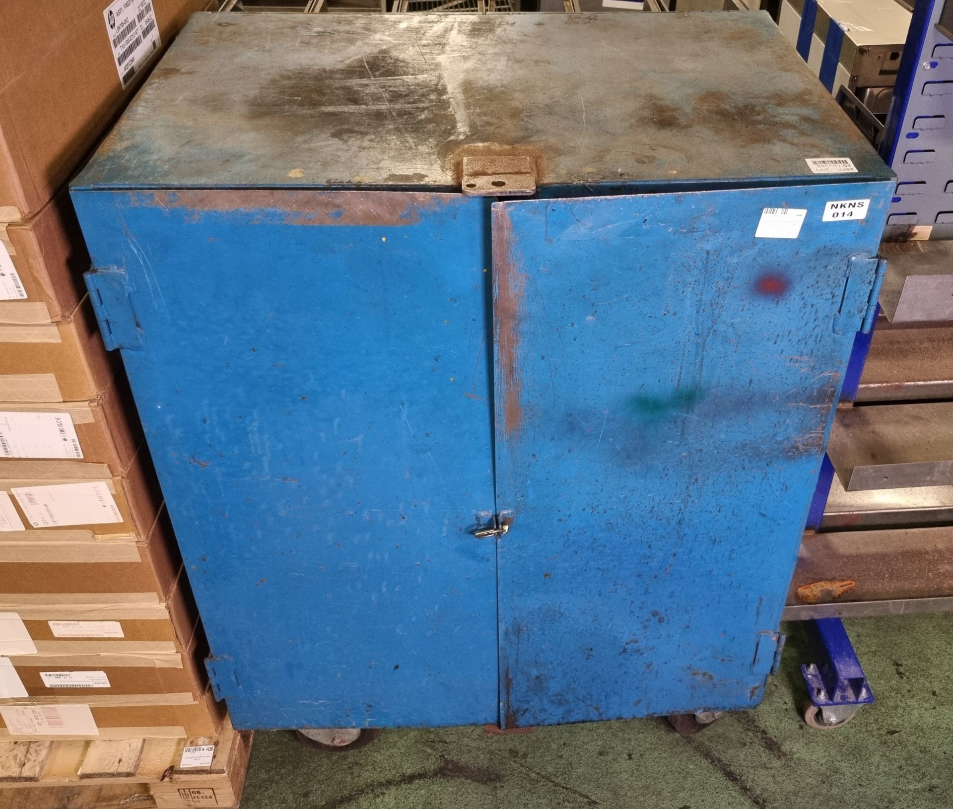 Blue mobile tool cabinet with linbin rack - W 910 x D 880 x H 1200mm - Image 2 of 5