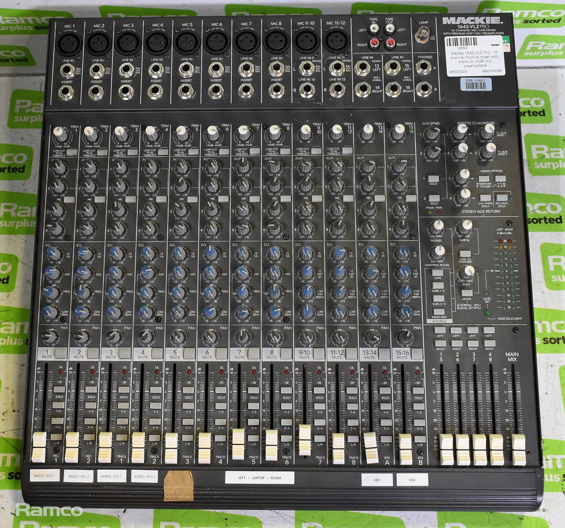 Mackie 1642-VLZ Pro 16 channel mic/line mixer with premium XDR mic preamplifiers - Image 2 of 7