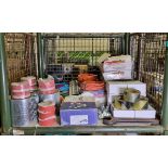 Workshop supplies and consumables - asbestos waste bags, hazard tape, air line, pressure hose