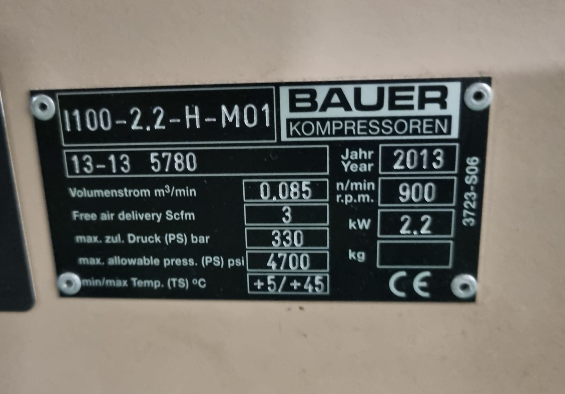 Bauer 100-2.2-H-M01 Compressor & Kompressoren CPF450-M01 cylinder refill system - Image 9 of 21