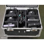 6x Chauvet LED SlimPar Tri7 IRC in flight case with power cables