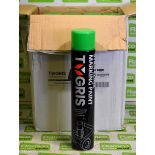 12x cans of Tygris stripe line marking paint - green 750ml