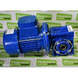 Motovario TS63C4 3 phase electric motor with Motovario NMRV 040 worm gearbox