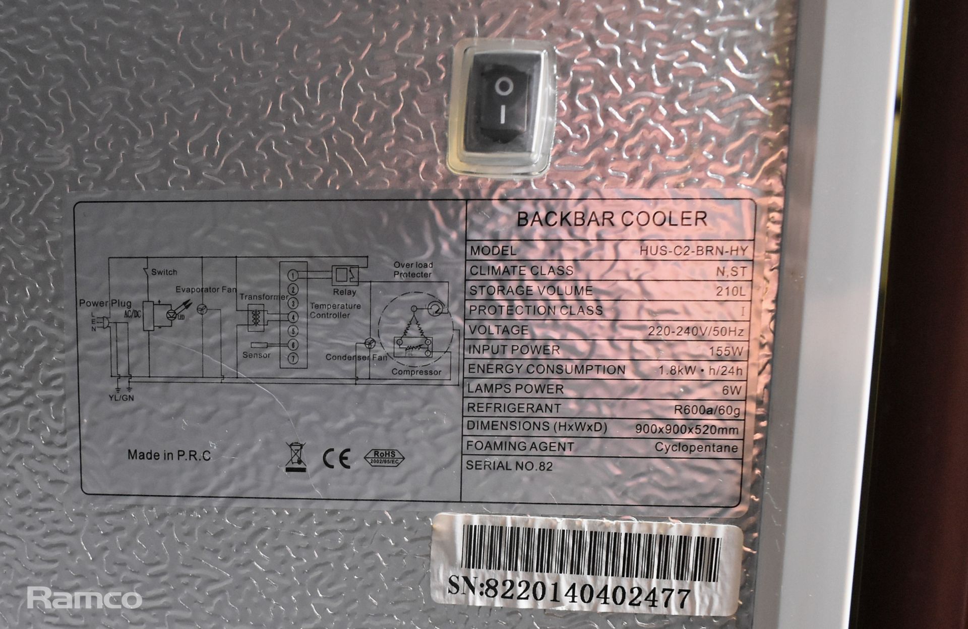 Husky HUS-C2-BRN-HY double door bottle cooler - W 900 x D 500 x H 880mm - Image 3 of 4