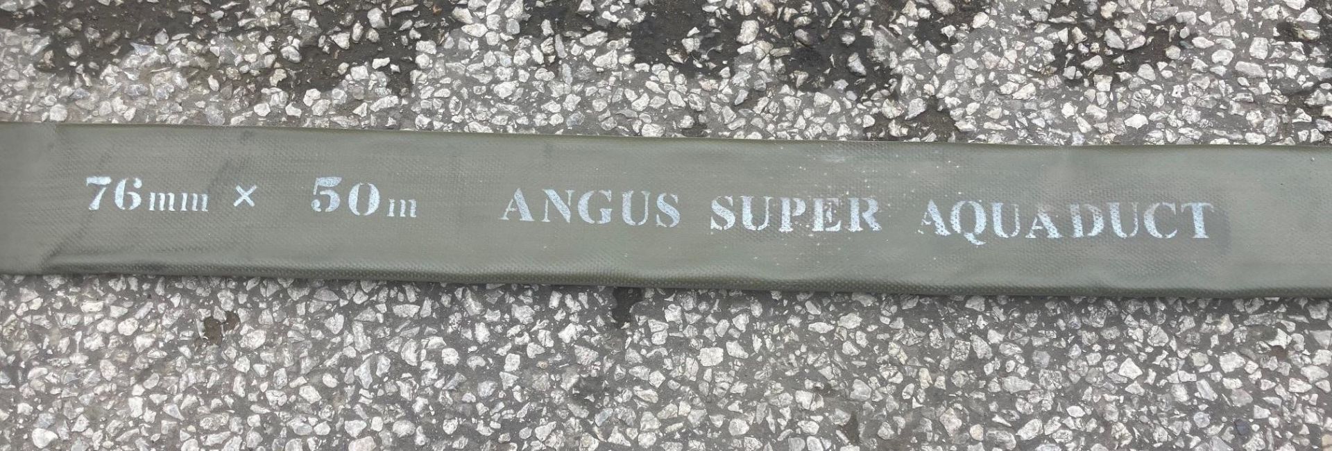 5x Angus Super Aquaduct layflat hoses - 50m x 76mm on steel reels with brass couplings - Image 4 of 5