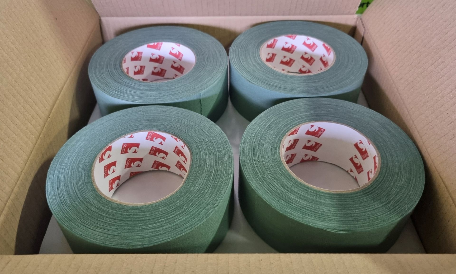 2x boxes of Scapa 3302 uncoated cotton cloth adhesive tape - olive green - 50mm x 50m - Image 4 of 4