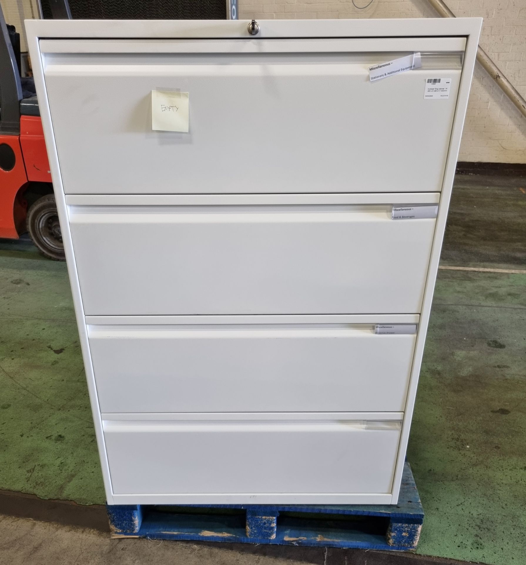 4 drawer filing cabinet - W 900 x D 480 x H 1300mm