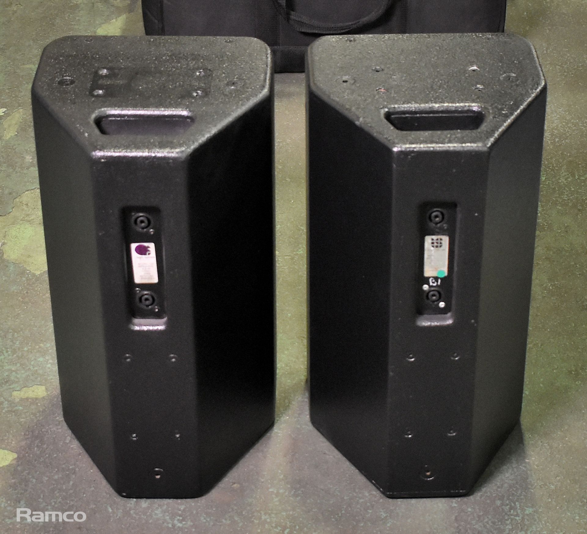 2x Logic LS8 loudspeakers - NL4 connection - recently painted with soft bag - Image 2 of 8