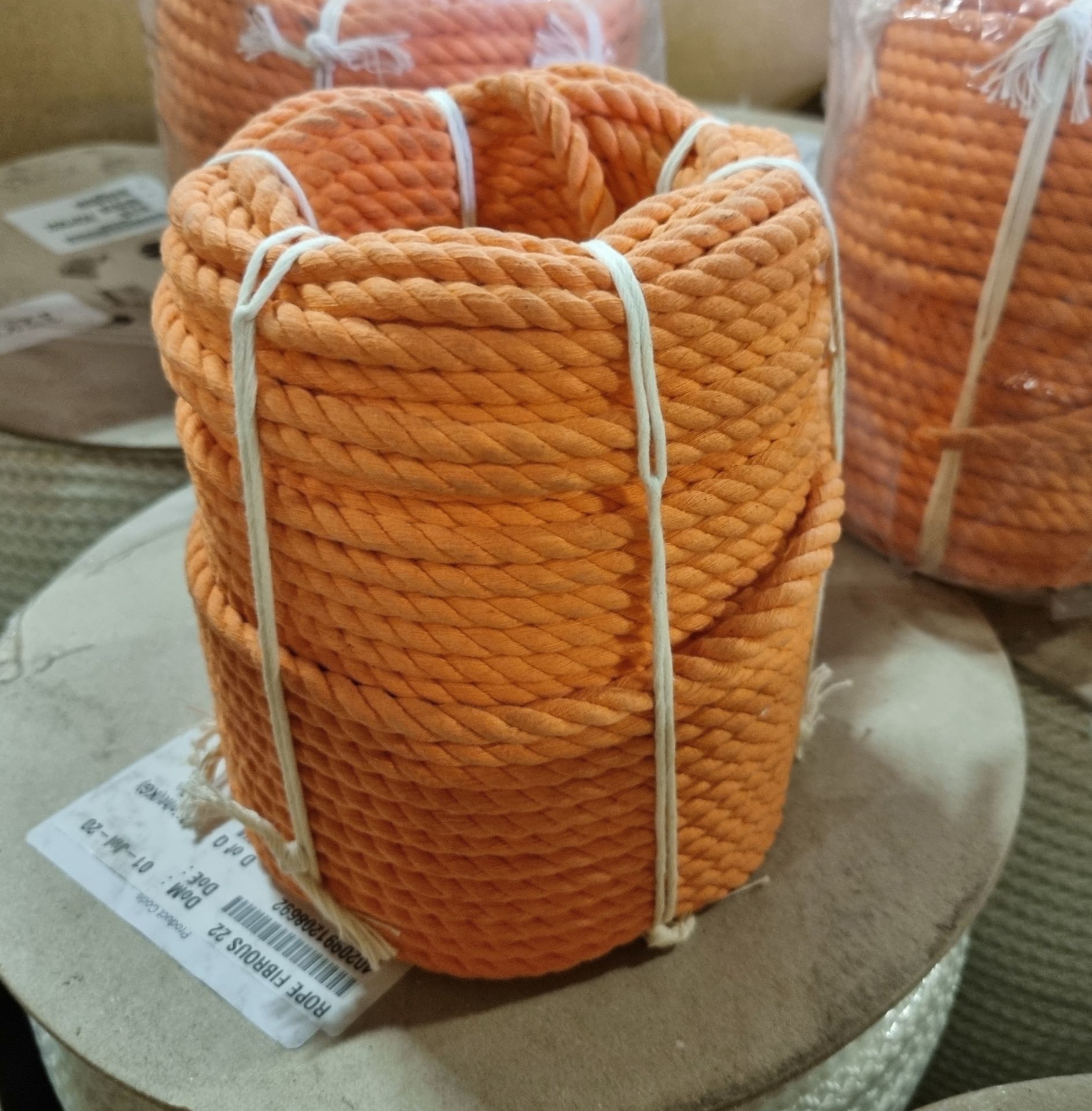 23x reels of white Poly fibrous rope - 22m x 9m, 4x reels of orange buoyant rope - 50 yards - Image 6 of 7