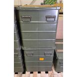 2x Aluminium storage containers - L 790 x W 590 x H 620mm
