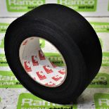 2x boxes of Scapa 3370 black adhesive cloth tape - 50mm x 50m - 16 rolls per box