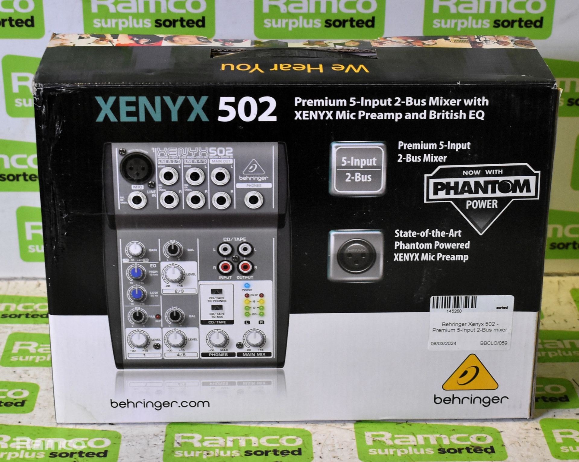 Behringer Xenyx 502 - Premium 5-Input 2-Bus mixer - Image 8 of 8