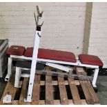 Powersport weight bench with barbell rack - W 1150 x D 1340 x H 1050mm
