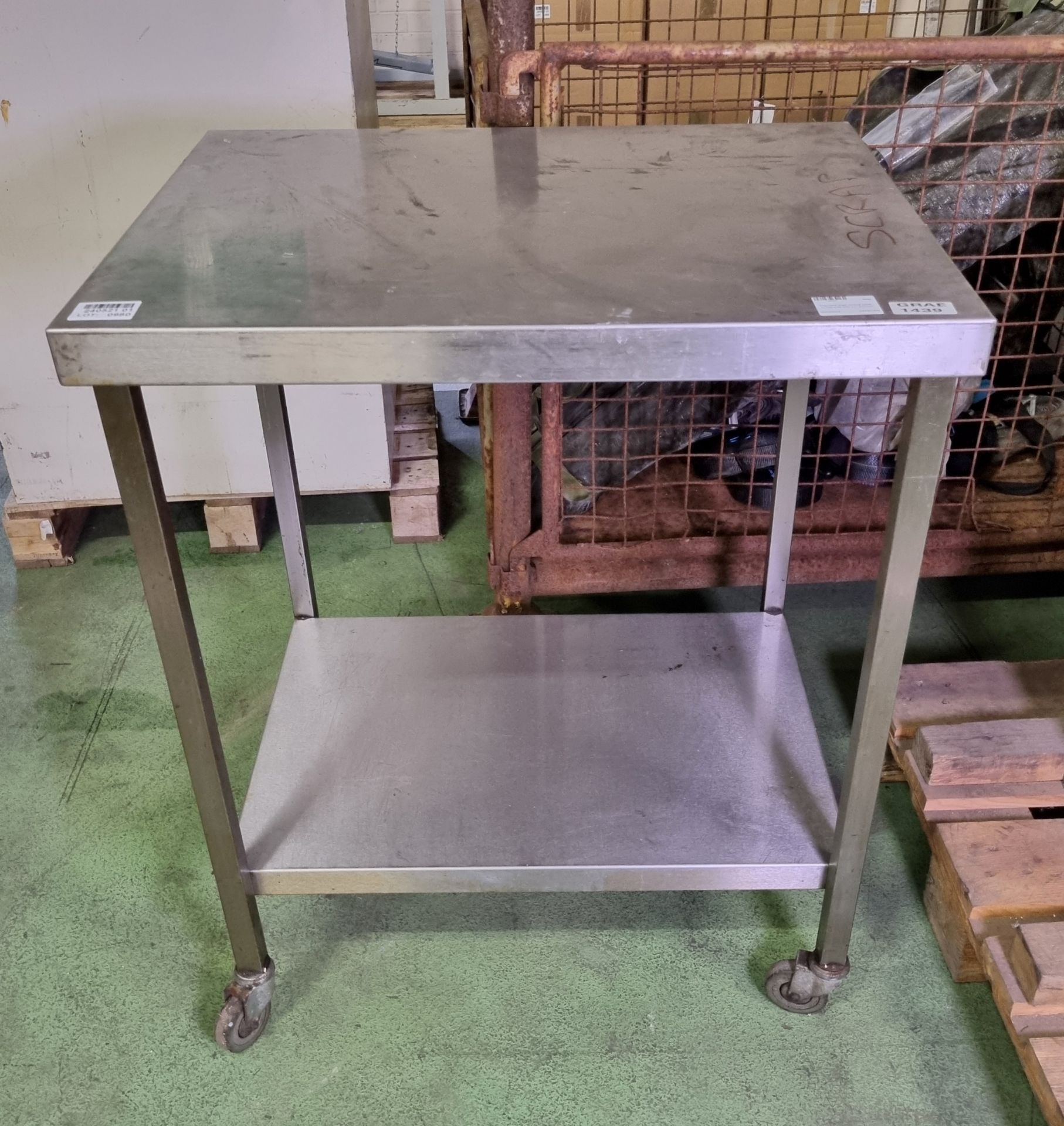 Stainless steel mobile table - L 750 x W 600 x H 910mm - Image 3 of 3