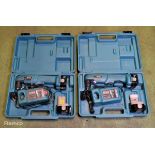 2x Makita DA312D 12V cordless 90 degrees angle drills with charger, 2 x batteries and case