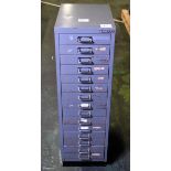 Bisley steel drawer set with 15 drawers - W 280 x D 400 x H 950mm