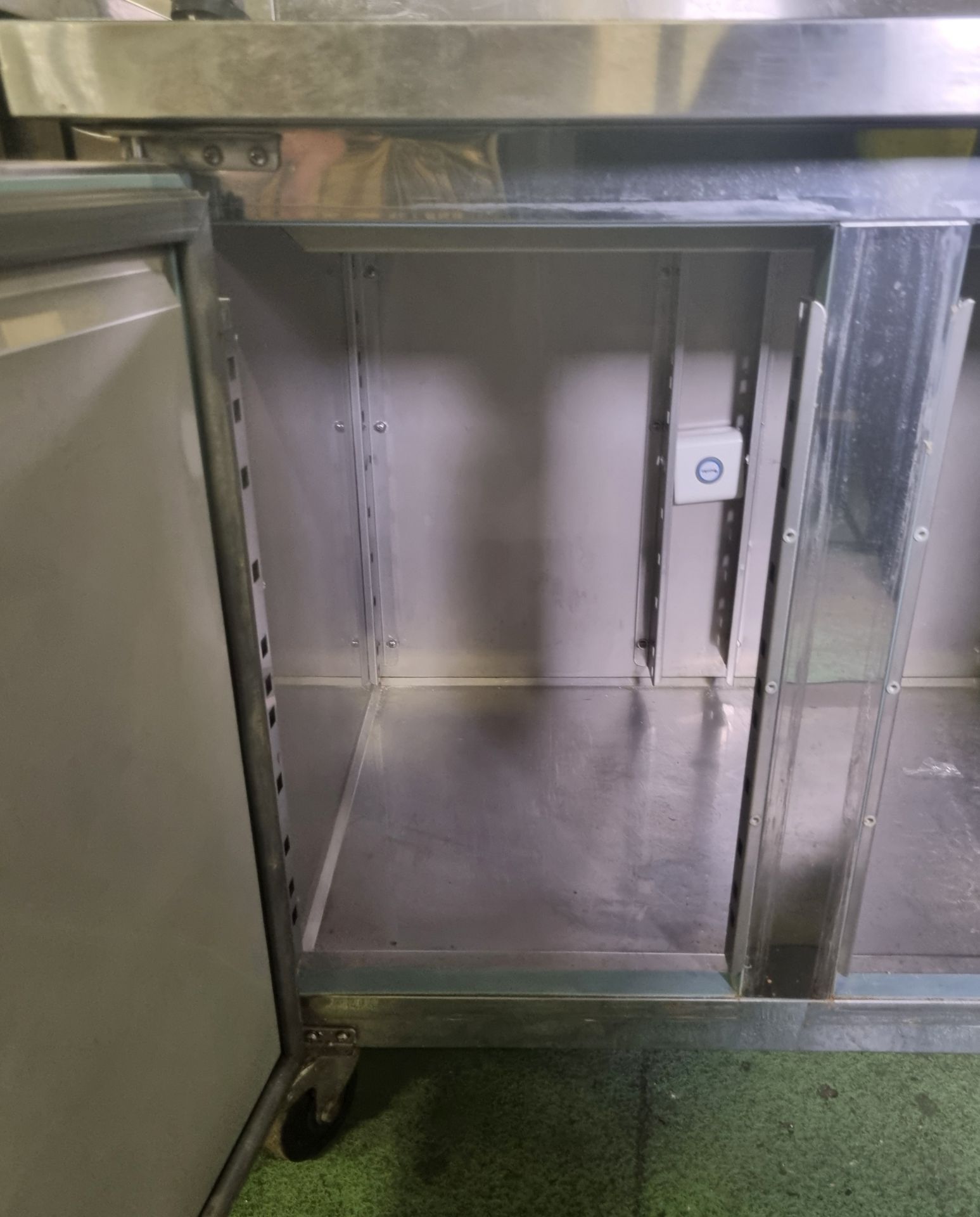 Project Distribution ABGN2100BT stainless steel 2 door counter fridge - W 1360 x D 700 x H 850mm - Image 5 of 6
