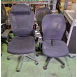 Various mesh back office chairs - details in description