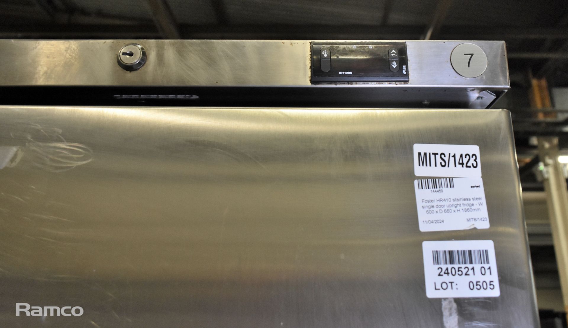 Foster HR410 stainless steel single door upright fridge - W 600 x D 660 x H 1860mm - Image 5 of 6