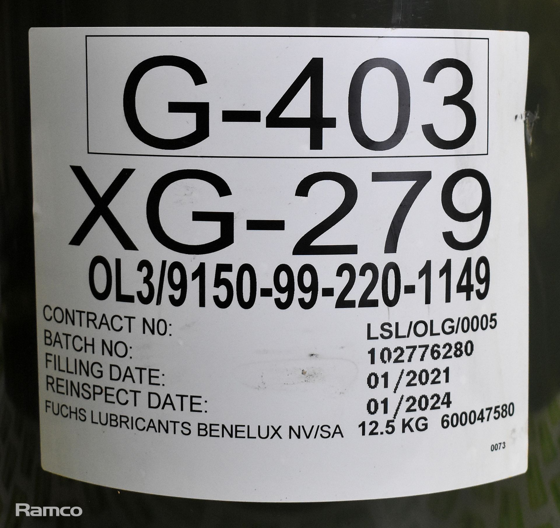 Fuchs Lubricants G-403 - XG-279 grease - reinspect date 01/2024 - NOT FOR EXPORT - Image 2 of 4