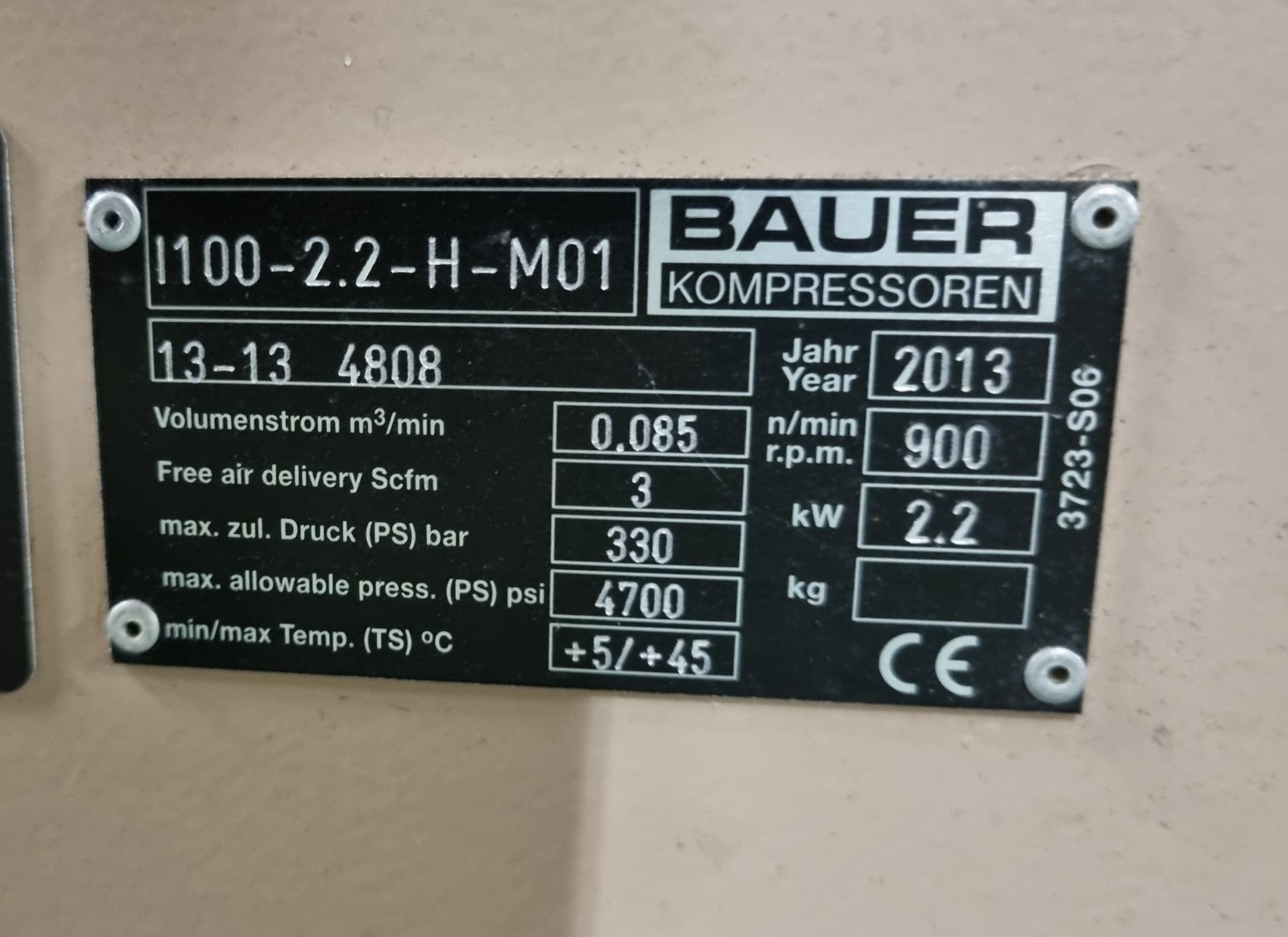 Bauer 100-2.2-H-M01 Compressor & Kompressoren CPF450-M01 cylinder refill system - Image 12 of 17