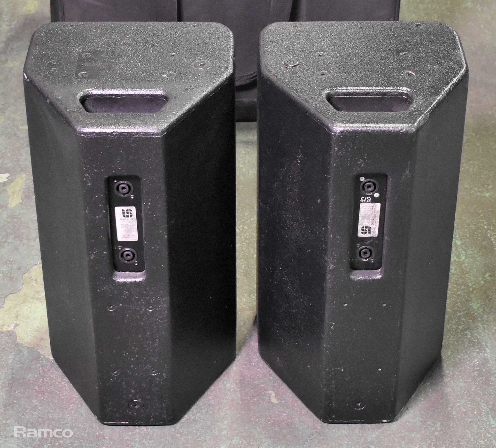 2x Logic LS8 loudspeakers - NL4 connection - recently painted with soft bag - Image 2 of 8